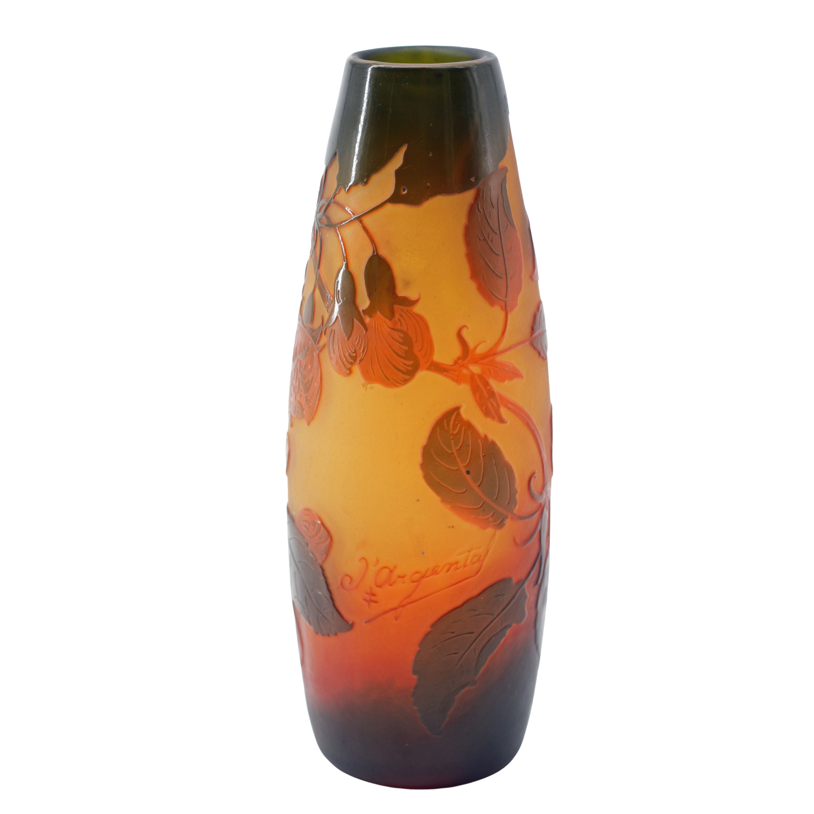 D'Argental cameo glass vase