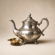 Antique silver teapot